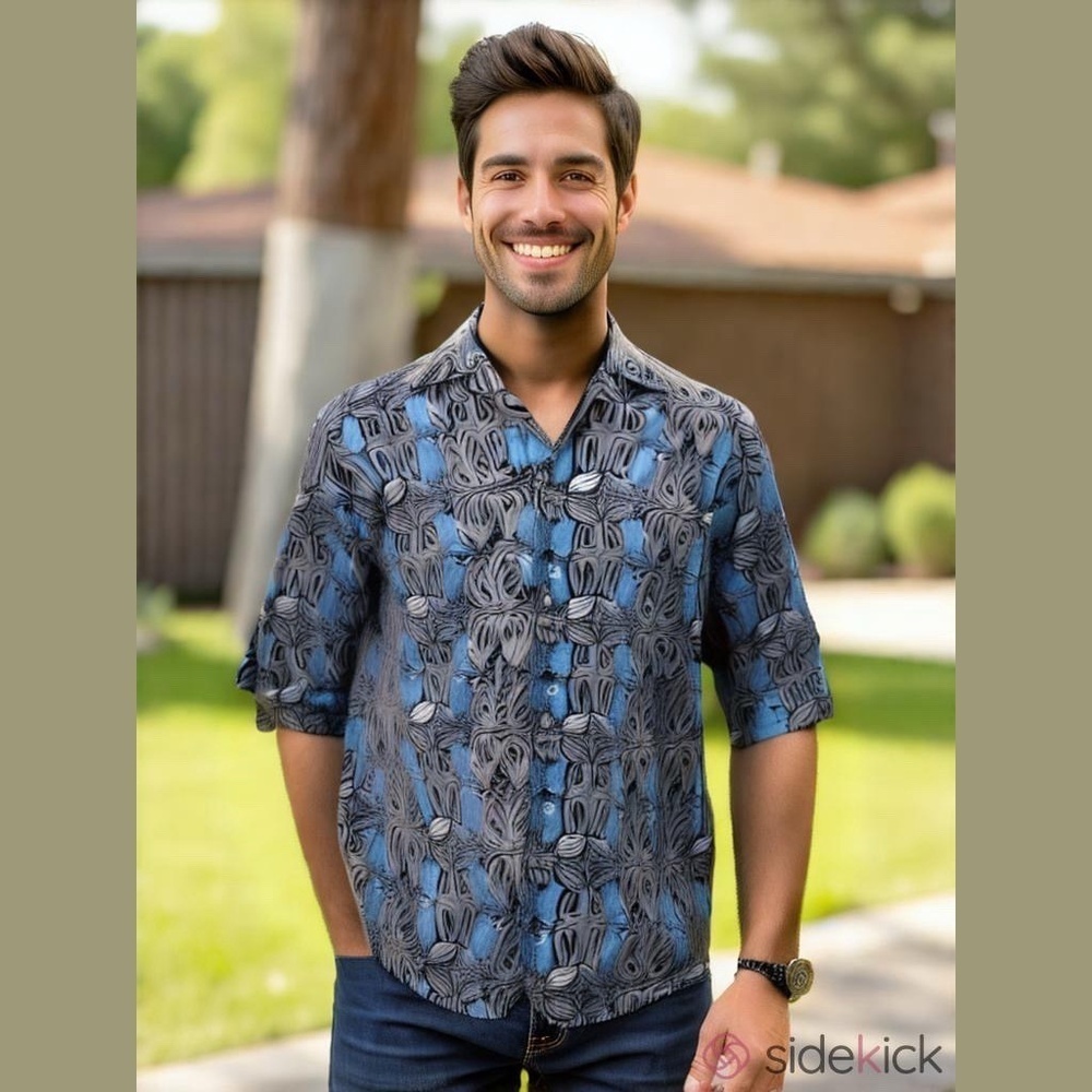 Triumph of California Funky Casual Button Down‎ Short Sleeve Made In USA sz M